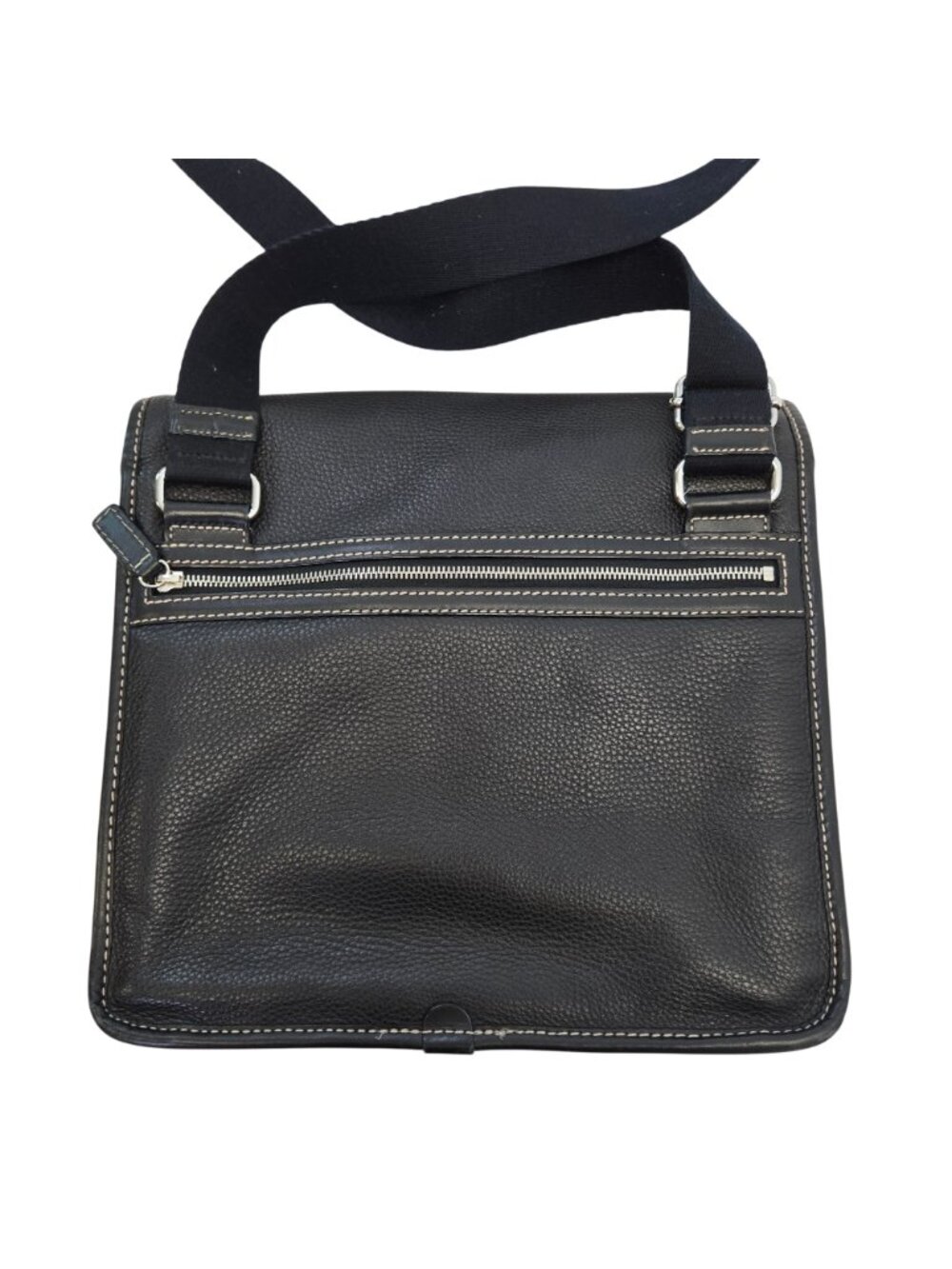 Brooks Brothers Pebble Leather Laptop Messenger Bag View 5